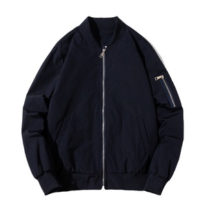 แจ็กเก็ตบอมเบอร์แบบไม่มีปกกันลมสำหรับผู้ชายฤดูใบไม้ผลิทรงหลวมสไตล์ลำลองเปลือกผ้าฝ้ายไนลอน - Product Image 5