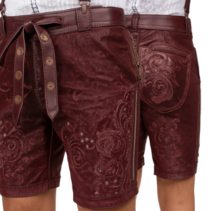 Pantalones Cortos de Gamuza Vacuna Genuina para Hombre, Estilo Bavarian Oktoberfest, Color Verde Oliva, de Secado Rápido, Corte Medio, Ecológicos, Marca Pinco Sports - Product Image 4