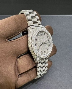 Montre mécanique en acier inoxydable de haute qualité Mossinate, unisexe, luxe, mode, hip-hop, sertie de diamants, testée au diamant testeur - Product Image 4