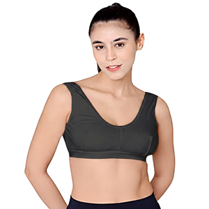 Women's White Breathable Seamless Sports <b>Bra</b> Light Support Yoga Gym Active Wear Adjustable Strap Comfortable Fit Front Logo - Product Image 5