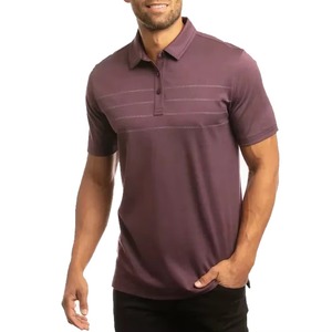 Polo en tricot violet pour homme, manches courtes, couleur unie, coupe classique, boutons, personnalisable, vente en gros, OEM - Product Image 4