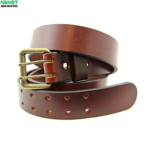 Cinturón de Cuero Genuino para Hombre, Estilo Casual, de Piel de Vaca, Color Marrón Sólido, Hebilla Plateada Rectangular, Resistente, para las Dos Estaciones, NAIMAT ABBAS - Product Image 2