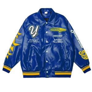 Bombardier OEM personnalisé pour hommes veste de baseball pour université universitaire en cuir véritable coupe-vent chauffé hiver vente en gros d'écusson de broderie - Product Image 2