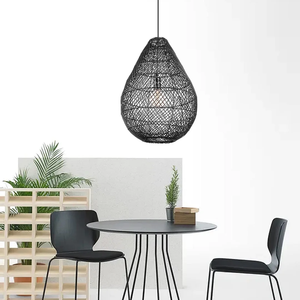 Natural Black Rattan Pendant <b>Light</b> for Home <b>Decoration</b> Restaurants Resorts and Hospitality Projects - Product Image 1