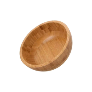 Bol en bois de bambou naturel écologique BLUE LOTUS FARM, durable, polyvalent, classique, pour salade, fruits, décoration - Product Image 1