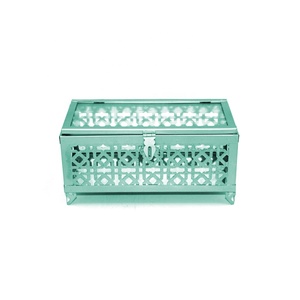 Caja de Joyería Rectangular de Metal Color Turquesa de Diseño Clásico y Accesorios de Joyería Hechos a Mano al por Mayor - Product Image 1