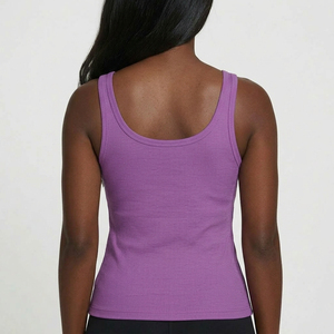 Débardeur côtelé pour femme – Qualité supérieure, tissu tricoté côtelé, coupe confortable, sans manches, haut basique pour femme, tenue décontractée et tendance - Product Image 4
