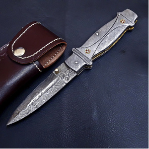 Premium Pattern Damascus Steel Folding Knife Handmade Pocket <b>Tool</b> Outdoor <b>Camping</b> Hiking Fishing Travel Everyday Utility - Product Image 2