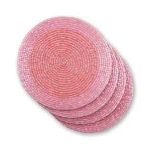 Durable Festive Art Beaded Round <b>Cup</b> Coasters Luxury Indian Made Table Accessory for Parties <b>Mats</b> & Pads - Product Image 1