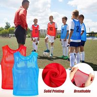 Maillot d'entraînement de football unisexe en mesh, débardeur numéroté de 1 à 12, bleu et rouge, respirant, vêtements d'équipe pour adultes, toutes saisons