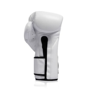 Custom Made Fairtex White Leather Boxing Gloves Velcro Closure Adjustable Wrist <b>Strap</b> Made In Thailand For Adults Training - Product Image 4