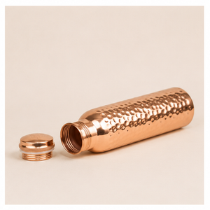 Bouteille d'eau en cuivre pur écologique de haute qualité, design martelé fait main, 1000 ml, anti-fuite, récipient ayurvédique, vaisselle - Product Image 4