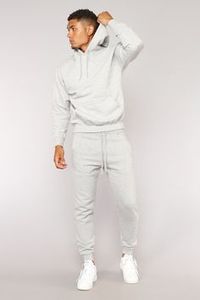 Chándales para hombre con capucha, cordón ajustable, manga larga, bolsillo canguro, ribetes en puños y dobladillo, 80% algodón, 20% poliéster - Product Image 2