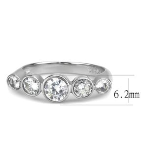 TK3697-High Polished Stainless Steel <b>Ring</b> with AAA Grade CZ Clear-Dishes & <b>Plates</b> - Product Image 2