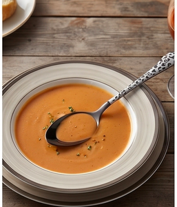 Modern <b>Black</b> Flatware <b>Set</b> With Leopard Print Handles Dishwasher Safe Metal <b>Cutlery</b> For Wedding Tabletop Dining - Product Image 5