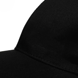 Black 6-Panel Baseball Cap With Red Trim Adjustable Unisex Casual <b>Hat</b> - Product Image 5