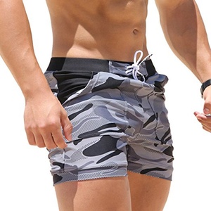 <b>Men</b> High Waist Sport Shorts With Pockets Quick Dry Knitted Fitness <b>Running</b> Workout Short <b>Pants</b> Solid Black - Product Image 4
