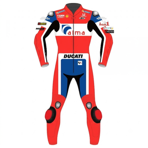 Traje de Carreras MotoCP de Cuero de Canguro/Vaca Personalizado Danilo Petrucci Rucati, Traje Profesional de Triple Costura - Product Image 1