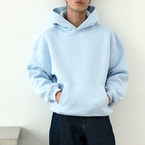 Sweat à capuche unisexe en coton épais de haute qualité 500 GSM, coupe ample, personnalisable avec logo, en molleton bouclette pour homme - Product Image 3
