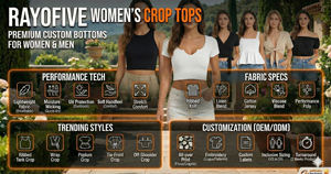 เสื้อครอปท็อปผู้หญิง ดีไซน์ใหม่ ผ้าฝ้ายผสมโพลีเอสเตอร์ ระบายอากาศได้ดี แห้งเร็ว สวมใส่สบาย พร้อมโลโก้ด้านหน้า - Product Image 5