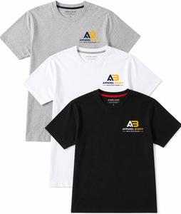 Camiseta de Manga Corta Casual para Hombre, Marca AMY, 100% Algodón, Corte Regular, Lisa, con Logotipo Personalizado al por Mayor - Product Image 1