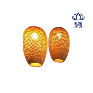 โคมไฟเพดานทรงระฆังหวายสีน้ำเงินลายดอกบัว พร้อมหลอดไฟ LED สีทอง ขนาดใหญ่ รูปทรงกลม รับประกัน 3 ปี - Product Image 1