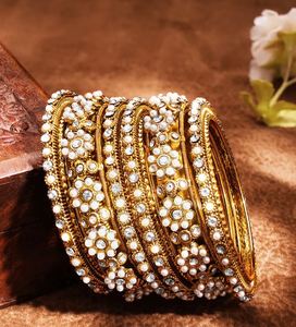 High Quality Certified Third Party Women's Gold Rhodium Plated Brass Bangles Crystal Rhinestone Traditional Design Long Lasting - Product Image 4
