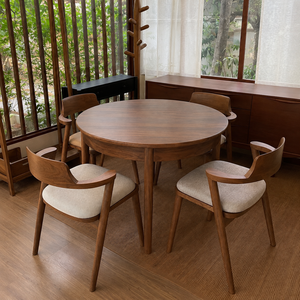 Juego de Mesa de Comedor Nórdico de Madera de Teca Sólida, Diseño Moderno Minimalista para Comedor y Cafetería - Product Image 4