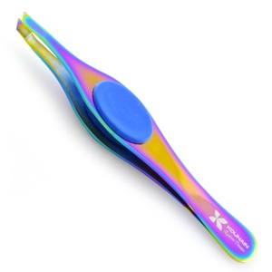 KOUNAIN Outil de beauté professionnel Pince à sourcils inclinée en acier inoxydable Multi-Plasma Cueillette des sourcils Silicone brillant pointu - Product Image 1