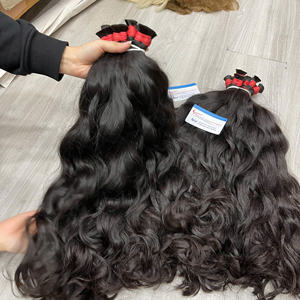 Precio al por mayor Natural Black Raw Bundle Hair Extensiones de cabello a granel vietnamitas Sin enredos Sin desprendimiento Super sedoso Listo para enviar - Product Image 2