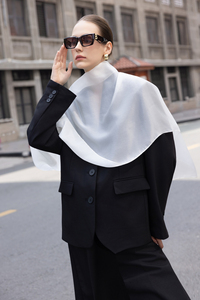 Traje de Mujer de Longitud Regular con Cuello con Muescas, Oversize, con un Solo Botón, de Poliéster/Rayón/Spandex, Transpirable, de Corte Regular, Color Liso - Product Image 6