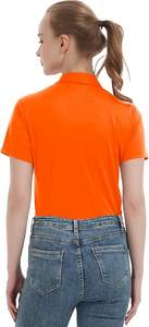 Fabricantes de ropa para marcas: Polo de manga corta para mujer, personalizado, de color liso, elegante y transpirable, con cuello vuelto. - Product Image 5