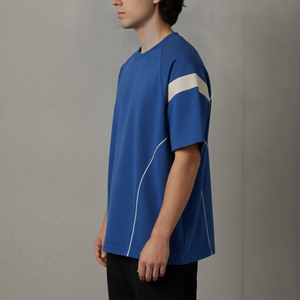 Nouveaux t-shirts personnalisés pour hommes à manches courtes, 100% coton, vêtements d'été, style hip hop, coupe ample, séchage rapide, coupe ample, bicolore. - Product Image 3