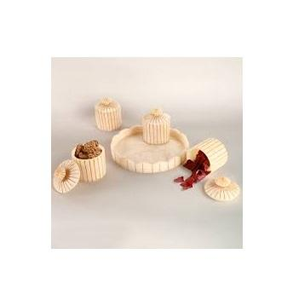 Juego de Cinco Recipientes de Resina con Perlas Blancas Hechas a Mano en India, Aptos para Cocina, Precio Bajo, Exportación al por Mayor - Product Image 5