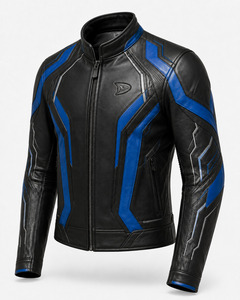 Veste en cuir pour homme, certifiée CE, respirante, perforée, en cuir véritable, avec logo personnalisé, protection renforcée - Product Image 4