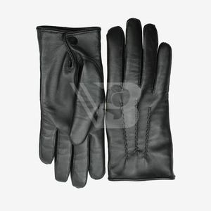 Customized Black Leather Driving <b>Gloves</b> for Men <b>Thin</b> Winter Safety <b>Gloves</b> with OEM Service Pakistan Made Leather <b>Gloves</b> - Product Image 1
