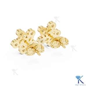 Lab Grown Diamond Swirl Pinwheel Cluster <b>Stud</b> Earrings 14K 18K Solid Gold Round Floral Fine Women Jewelry Anniversary Gift - Product Image 5