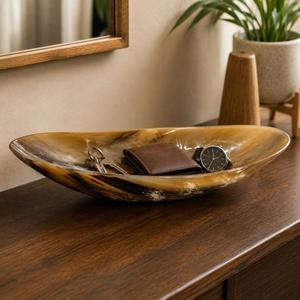 Tazón para Servir de Cuerno de Vaca Pulido Genuino, Plato para Ensalada Ecológico Clásico, Decoración Rústica Única para el Hogar y la Cocina, Regalo - Product Image 3