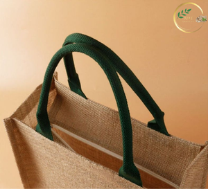 Bolsa de Yute Natural de Primera Calidad con Cierre para Uso Diario en Compras - Product Image 1
