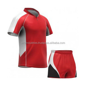 Conjunto de uniforme de rugby de diseño personalizado para hombre-100% poliéster camiseta antibacteriana y pantalones cortos de entrenamiento con opciones de color personalizadas - Product Image 5