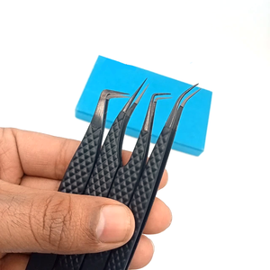 Pinzas para Pestañas de Acero Inoxidable con Punta Suave Antiestática, Herramienta de Belleza Duradera para Estilizar Pestañas con Volumen, Empaque Personalizado con Logotipo - Product Image 2