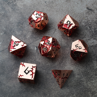 Ensemble de dés de jeu de rôle en métal sculpté Dragon, 7 pièces, dés polyédriques en métal, disponible en bleu / rouge / vert / noir Dragon