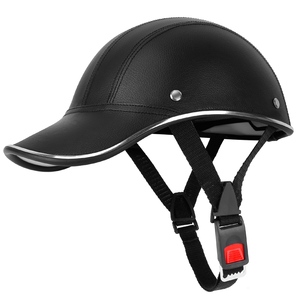 1 pezzo in pelle regolabile casco anti-UV parasole antivento bici moto cappello protezione UV cappellino da Baseball per la guida - Product Image 5