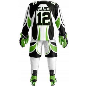 Conjunto de Jersey de Hockey sobre Hielo Sublimado para Hombre, Diseño de Nueces Mixtas, Verde, Negro y Blanco, Manga Larga, Absorbe la Humedad, Ajuste Atlético, Uniforme de Equipo para Adultos - Product Image 3
