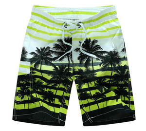 <b>Men's</b> Tropical Palm Tree Print Board Shorts Quick Dry Drawstring Casual Swim <b>Trunks</b> Short Length Mid Waist With Pockets - Product Image 5