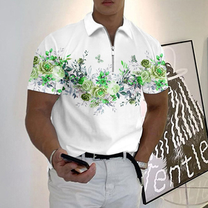 Polo zippé pour homme d'été, chemise à col imprimé 3D, mode décontractée, streetwear pour homme - Product Image 5