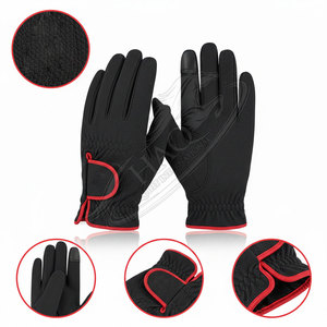 Gants d'équitation d'hiver respirants, compatibles écran tactile, antidérapants, en cuir, doublés polaire chaud - Product Image 4