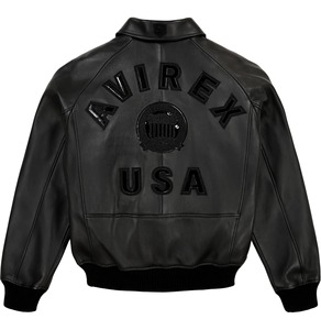 Chaquetas de Cuero Avirex Premium para Hombre, Color Negro Completo, Corte Ajustado, Cuello Alto, Transpirables, Resistentes al Viento y Ecológicas - Product Image 2