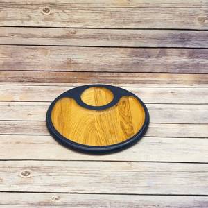 Plateau de service rond moderne en bois d'acacia, écologique, à 3 compartiments, pour charcuterie, collations, fêtes, restaurants - Product Image 2