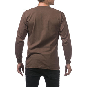 เสื้อยืดแขนยาวผู้ชาย ผ้าถัก 100% ผ้าฝ้ายคุณภาพสูง เนื้อผ้านุ่ม สวมใส่สบาย รับผลิตแบบ OEM ODM - Product Image 2
